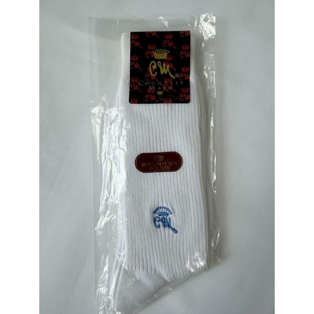 Vintage Countess Mara White Dress Socks NOS Sealed Korean Market Mens